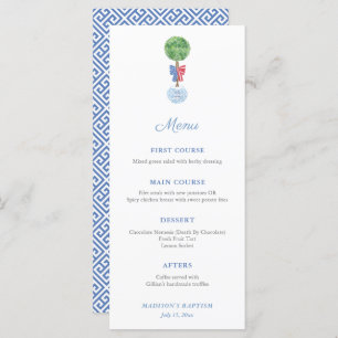 Classic Boxwood Topiary Red White Blue Party Menu