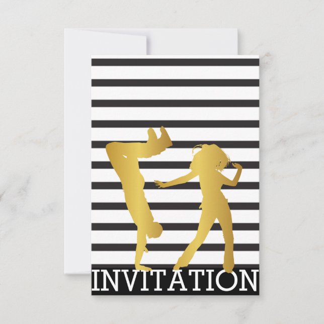 Classic Break Dance Dico Hip Hop Vip Invitation (Front)