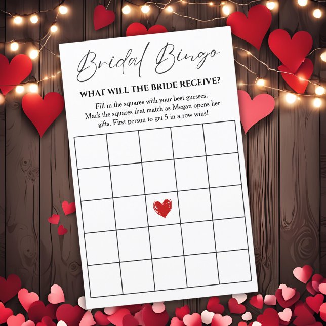 Classic Bridal Bingo Wedding Shower Game Card (Classic Bridal Bingo Wedding Shower Game Card)