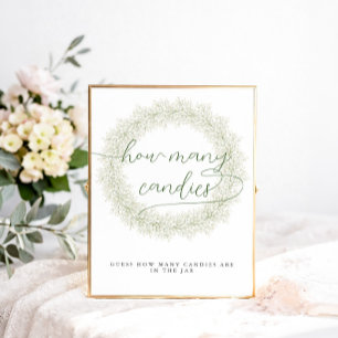 Classic Bridal Shower How Many Candies Poster