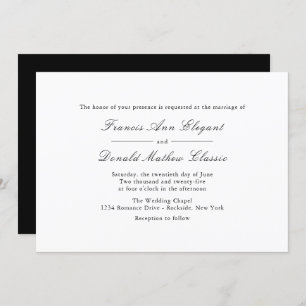 Classic Bride and Groom Invitations