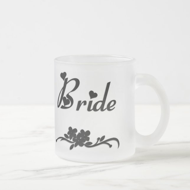 Classic Bride Frosted Glass Coffee Mug (Right)