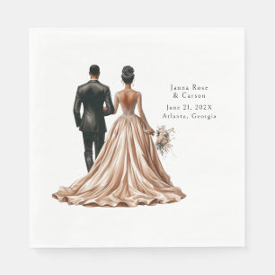 Classic Bride Groom Personalised Napkin
