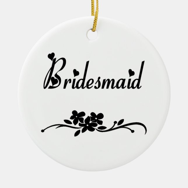 Classic Bridesmaid Ceramic Tree Decoration (Front)
