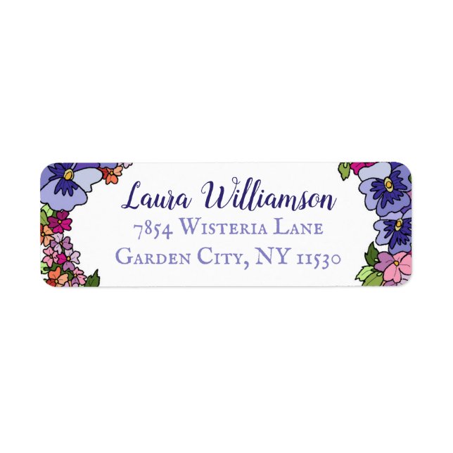 Classic Bright Floral Illustration Address (Front)
