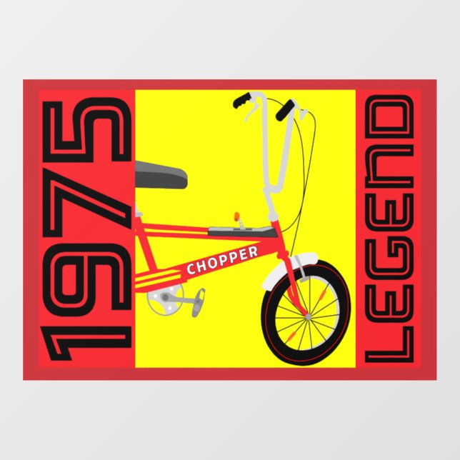 Classic British 1970's Iconic Bicycle Window Cling (Sheet)
