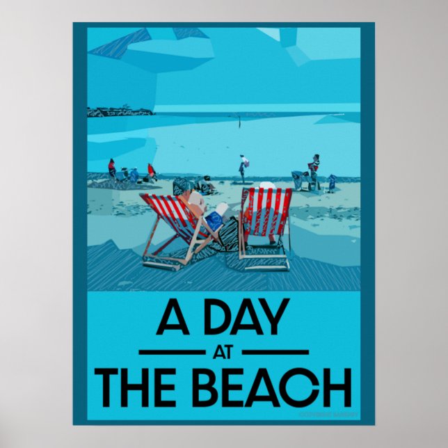 Classic British Beach Art  British Sea Side Poster (Front)