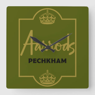 Classic British Novelty Gift Square Wall Clock