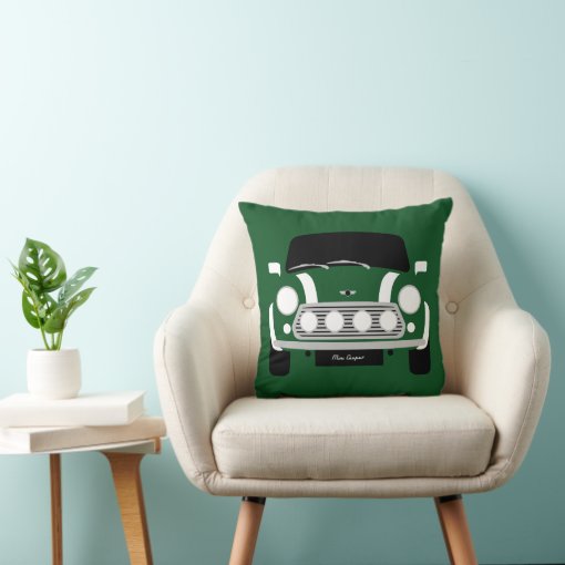 Classic British Racing Green Austin Mini Cooper Cushion | Zazzle