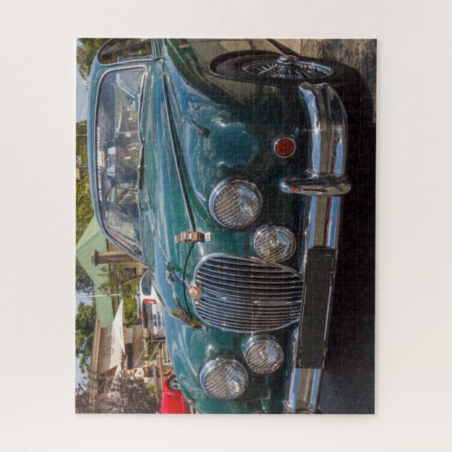 Classic British Racing Green Jaguar Mk2 car. Jigsaw Puzzle (Vertical)