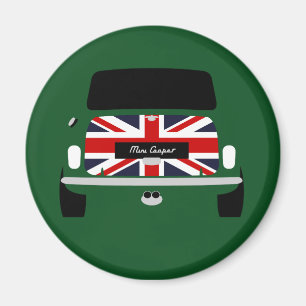 Classic British Racing Green Mini Cooper car Magnet