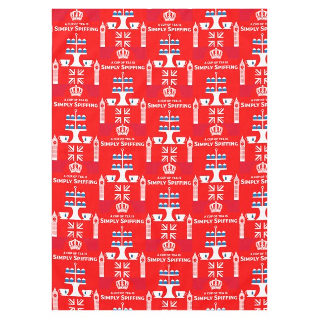 Classic British Tea Drinkers           Tablecloth (Front)