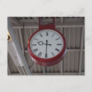 Classic British Train Station Clock Postcard