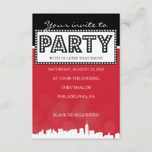 CLASSIC BROADWAY Bar Bat Mitzvah Reception Card