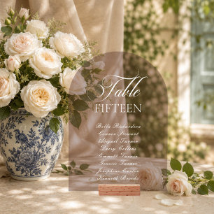 Classic Brown Alphabetical Table Number Sign