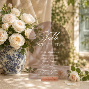 Classic Brown Alphabetical Table Number Sign