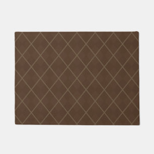Classic Brown Argyle Welcome Mat Doormat Rug