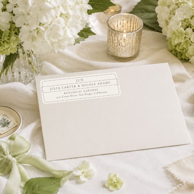Classic Brown Calligraphy Return Address Label (Creator Uploaded)