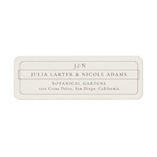 Classic Brown Calligraphy Return Address Label