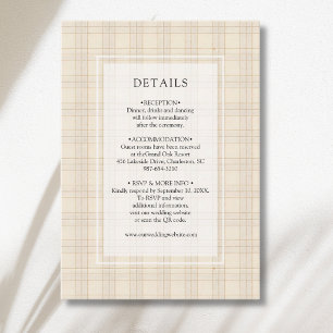 Classic Brown Cappuccino Plaid Rustic Details Enclosure Card