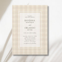 Classic Brown Cappuccino Plaid Rustic Wedding