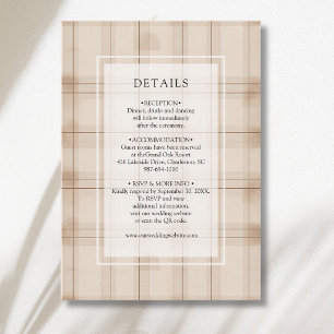 Classic Brown Cappuccino Plaid Vintage Details Enclosure Card