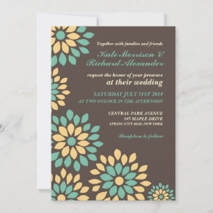 Classic Brown Floral Spring Wedding Invitation