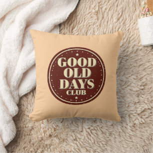 Classic Brown Good Old Days Club Emblem Cushion