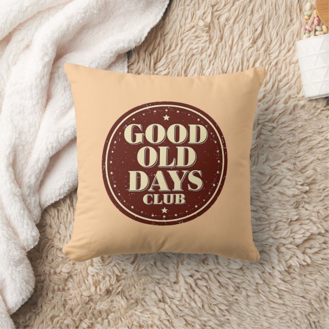 Classic Brown Good Old Days Club Emblem Cushion (Blanket)