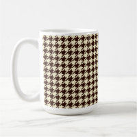 Classic Brown Ivory Pepita Houndstooth Pattern   