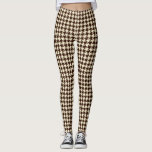 Classic Brown Ivory Pepita Houndstooth Pattern   Leggings<br><div class="desc">Evergreen elegant and classic fabric pattern,  featuring pepita / houndstooth pattern in brown and ivory colour combination. Pepita houndstooth brown pattern  Leggings</div>