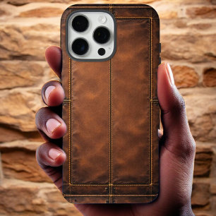 Classic Brown Leather iPhone 16 Pro Max Case