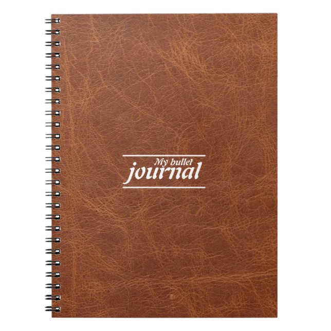 Classic Brown Leather Look Notebook Cover (Front)
