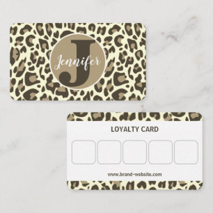 Classic Brown Leopard Print Rockabilly Pattern Business Card