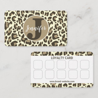 Classic Brown Leopard Print Rockabilly Pattern Business Card