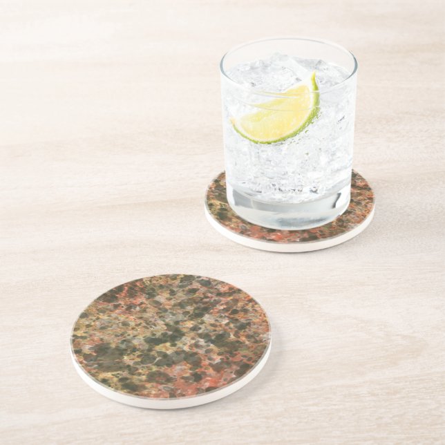 Classic Brown Marble Pattern Drink Coaster Gift (Side)