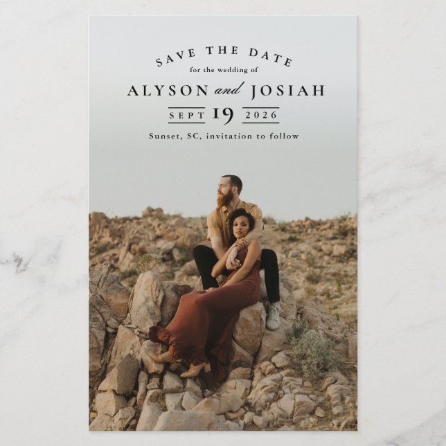 Classic Budget Photo Wedding Save The Date (Front)