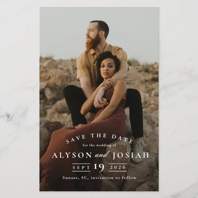 Classic Budget Photo Wedding Save The Date (Front)