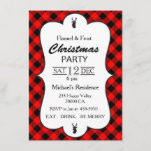Classic Buffalo Plaid Christmas Party Invitation