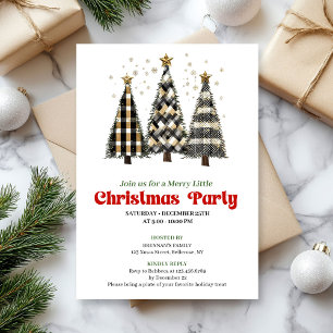Classic buffalo plaid Christmas tree party invite