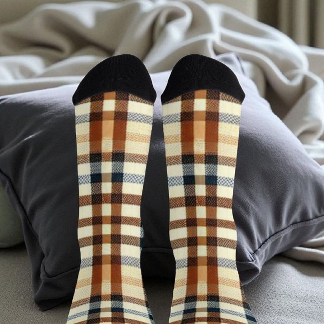 Classic Buffalo Plaid Socks in Rustic Terracotta (Creator Uploaded)