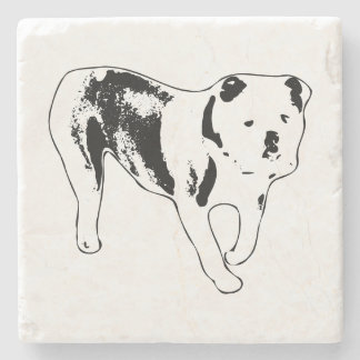 Classic Bulldog Silhouette Stone Coaster