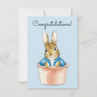Classic bunny in blue jacket Congratulations
