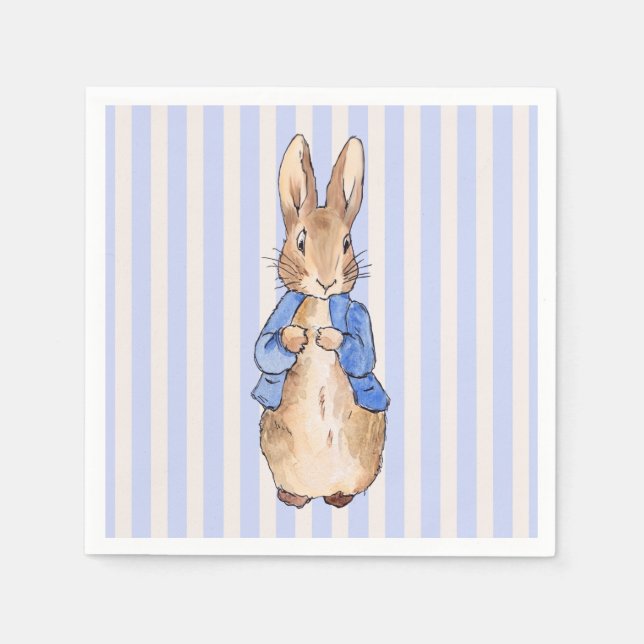 Classic bunny in blue jacket napkin (Front)