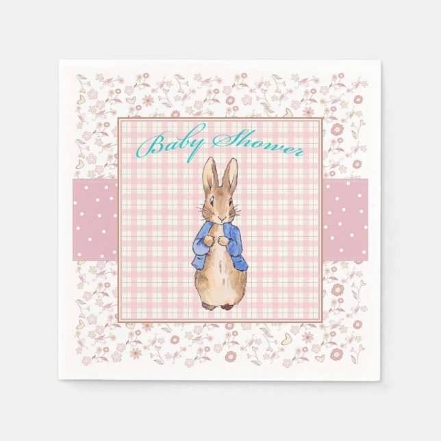 Classic bunny rabbit Baby Shower Napkin (Front)