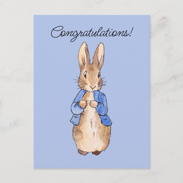 Classic bunny rabbit Congratulations Postcard (Front)