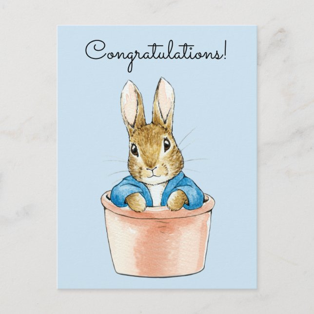 Classic bunny rabbit Congratulations Postcard (Front)