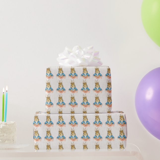 Classic bunny Sitting in Pot Plant Wrapping Paper (Party Gifts)