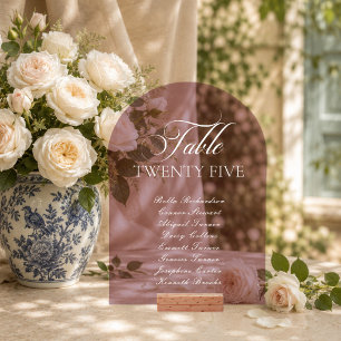 Classic Burgundy Alphabetical Table Number Sign
