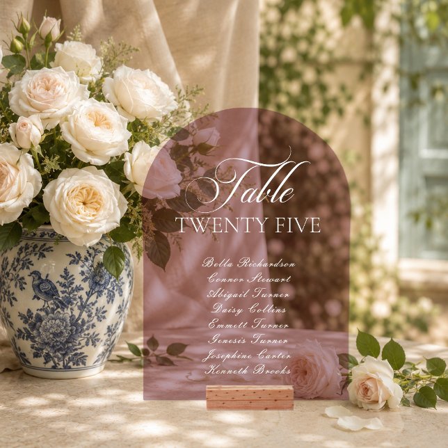 Classic Burgundy Alphabetical Table Number Sign (Creator Uploaded)